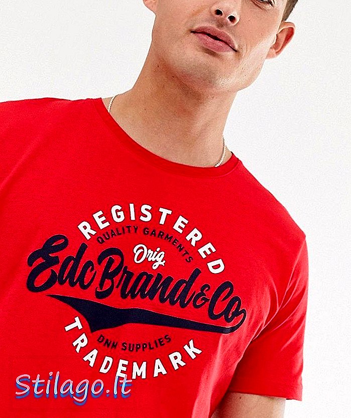 Koyu kırmızı logolu Esprit t-shirt