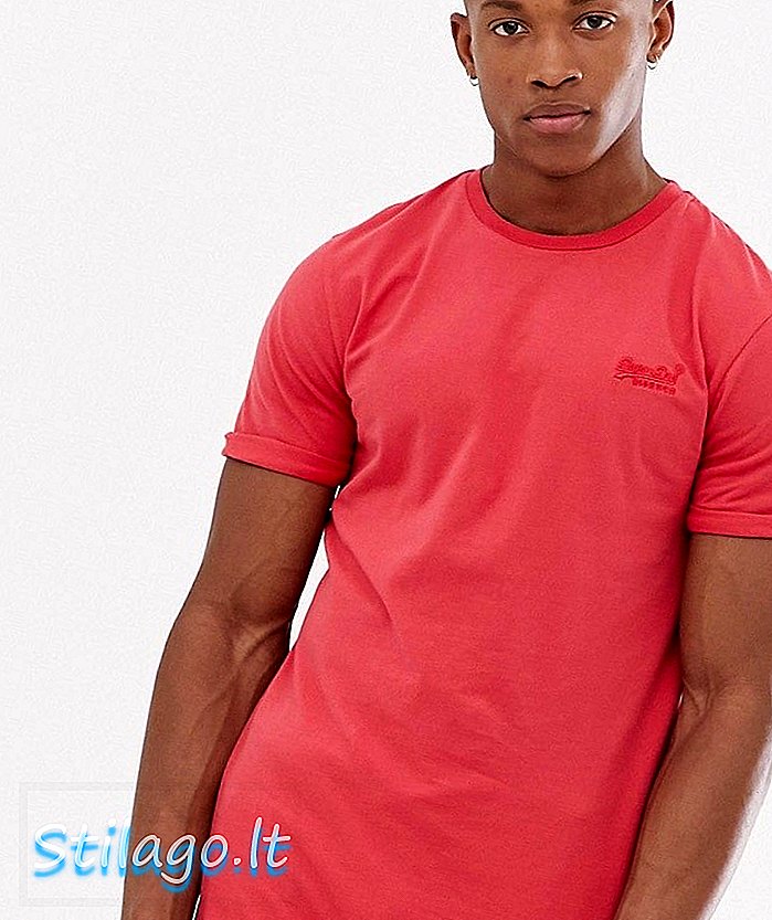 Superdry longline T-shirt rood