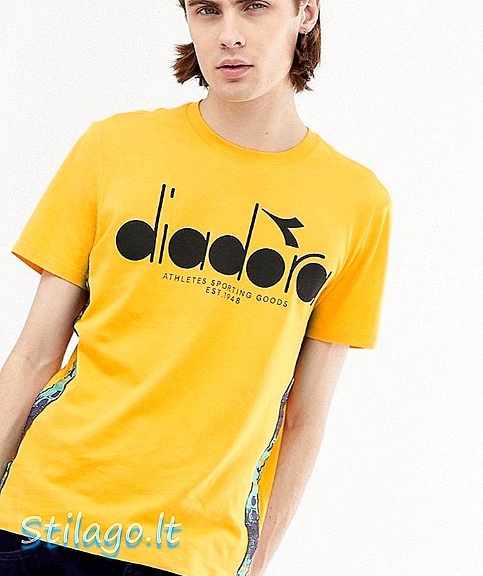 T-shirt Diadora 5 palle con nastratura in giallo