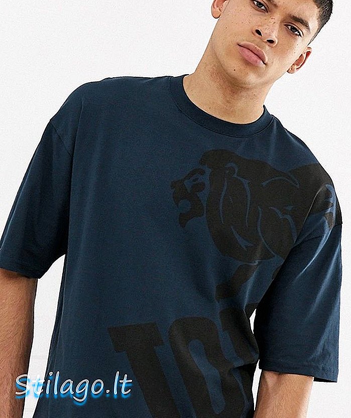 Lonsdale boxy t-shirt-Navy