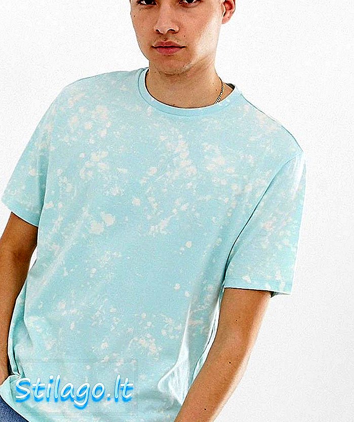 ASOS DESIGN avslappnad t-shirt i tvättat slipsfärg i blågrönt