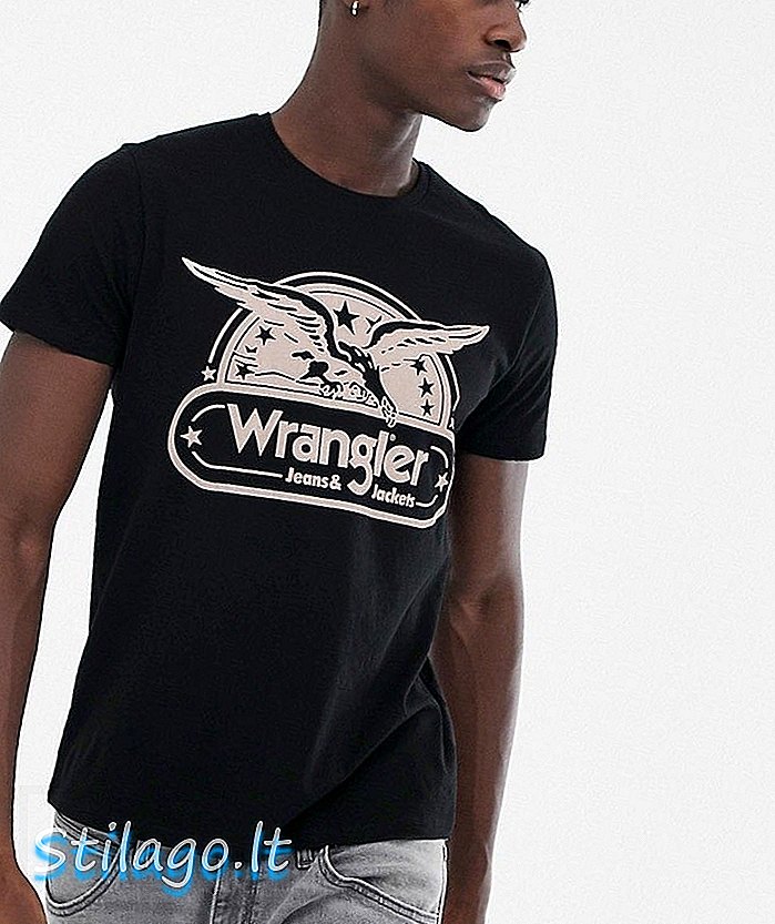 Wrangler grafikus póló-fekete