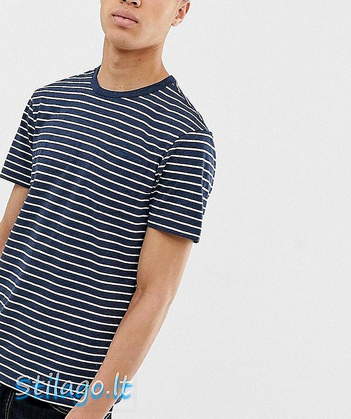 J.Crew Mercantile slim fit strip-t-shirt i marineblå / hvid