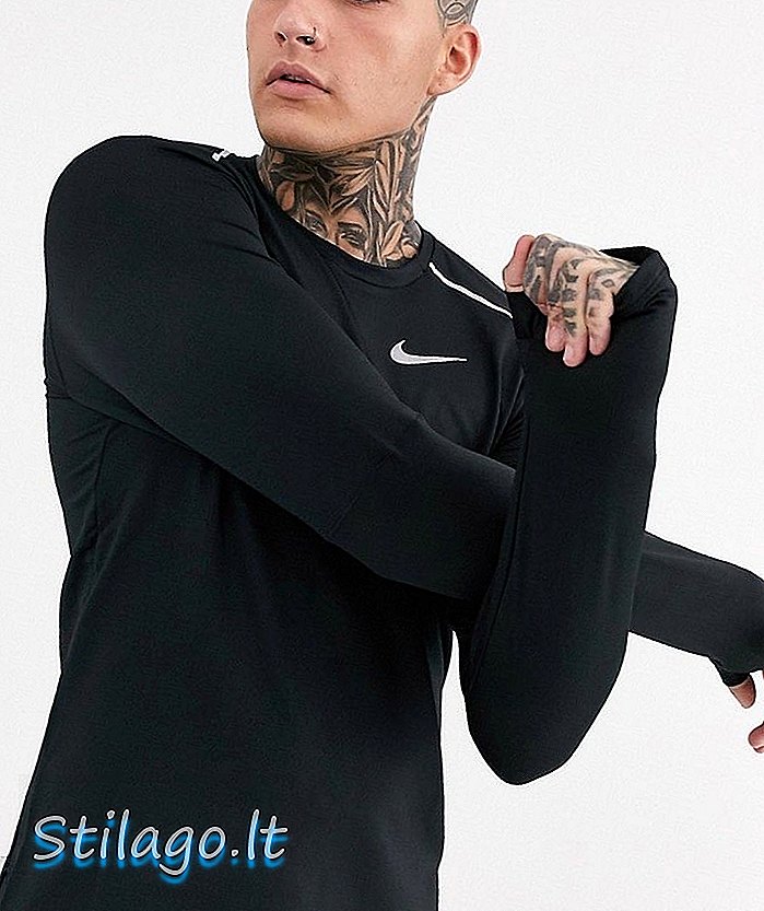 Tricou cu mâneci lungi Nike Running Element 3.0 cu negru