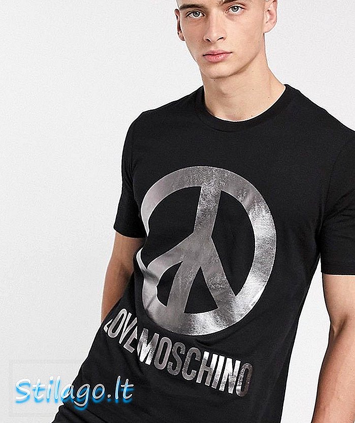 लव मोशिनो शांति टी-शर्ट-ब्लैक