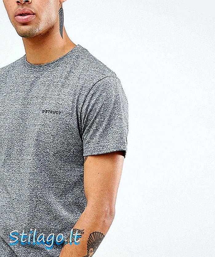 T-Shirt orlo curvo lunga linea logo D-Struct Marl-grigio
