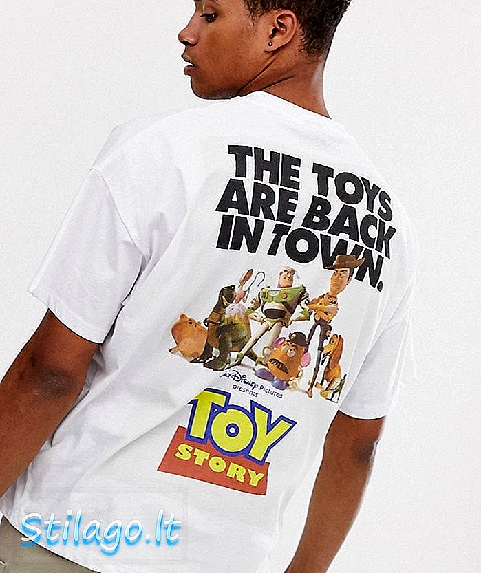 ASOS DESIGN Toy Story nadrozměrné tričko se zadním potiskem bílé