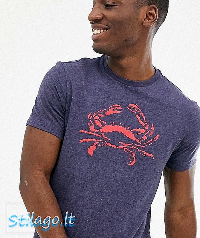 J Crew Mercantile krabju apdrukas t-krekls tumši zilā krāsā