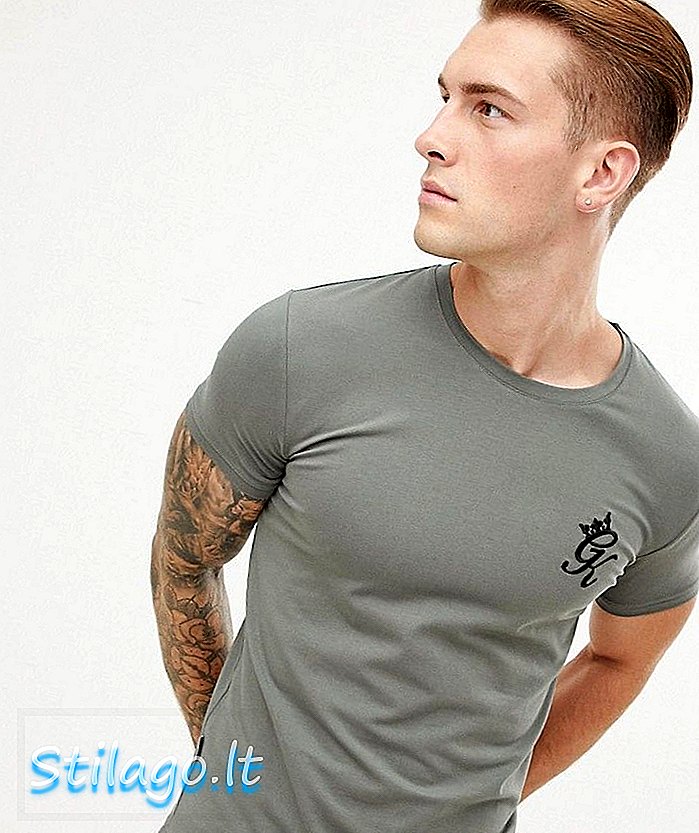 T-shirt longuette Gym King in grigio ricino