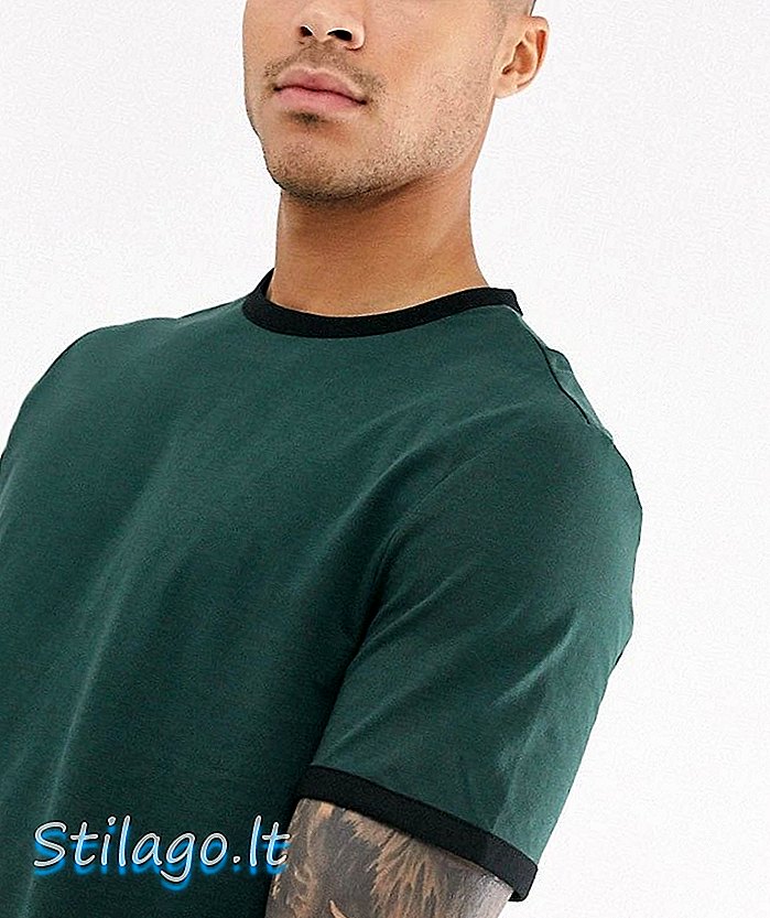 ASOS DESIGN - Organisch T-shirt met ring in groen