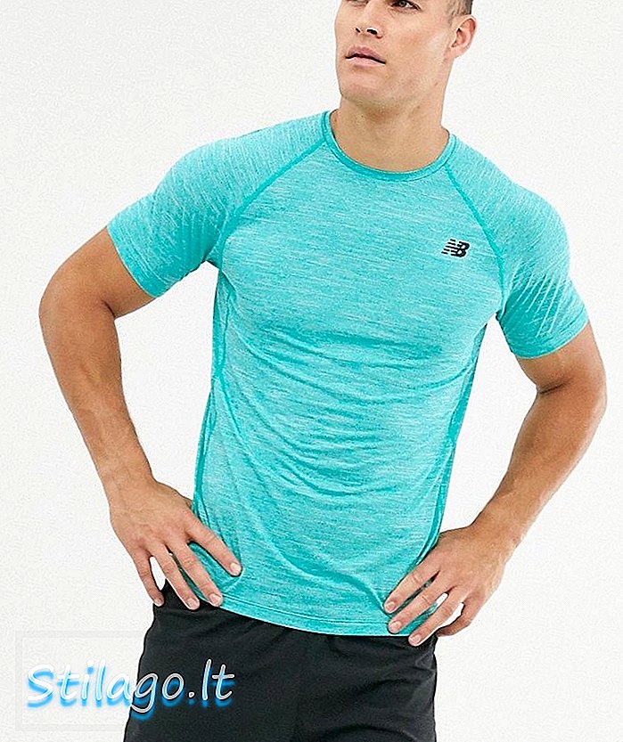 T-shirt ketabahan Running Balance baru dalam warna teal-Blue