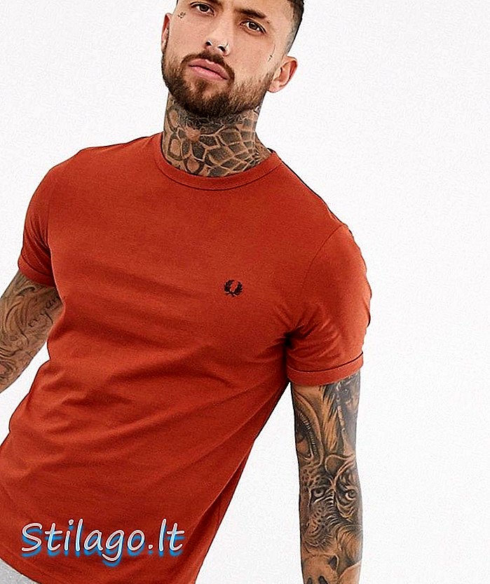 नारिंगी रंगात फ्रेड पेरी टोनल रिंगर टी-शर्ट