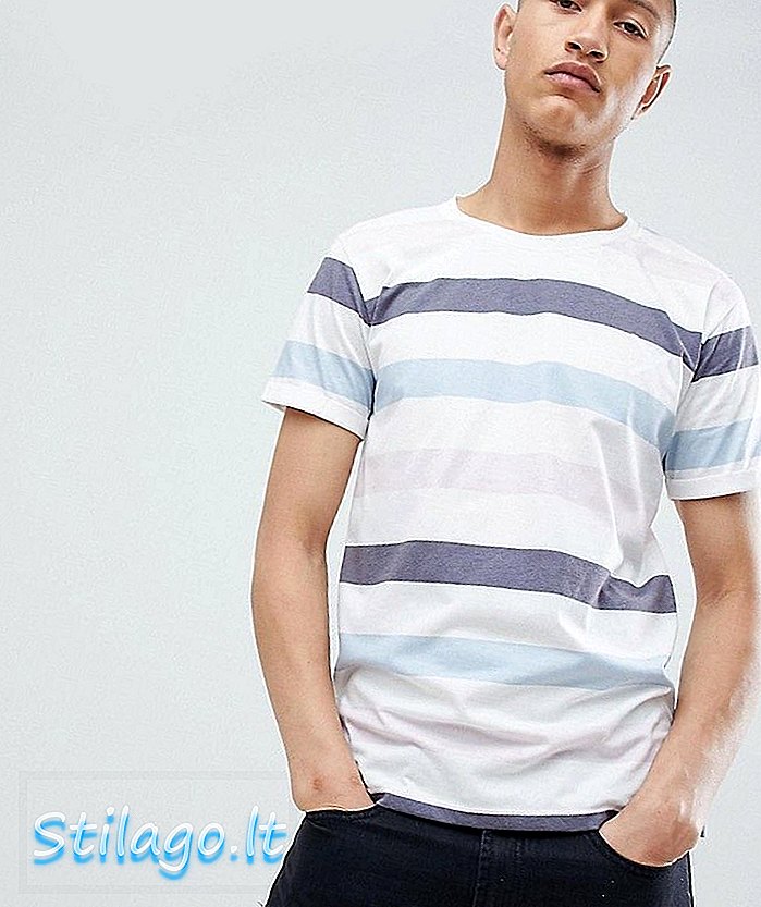 Clean Cut Bold Stripe T-shirt-Grå
