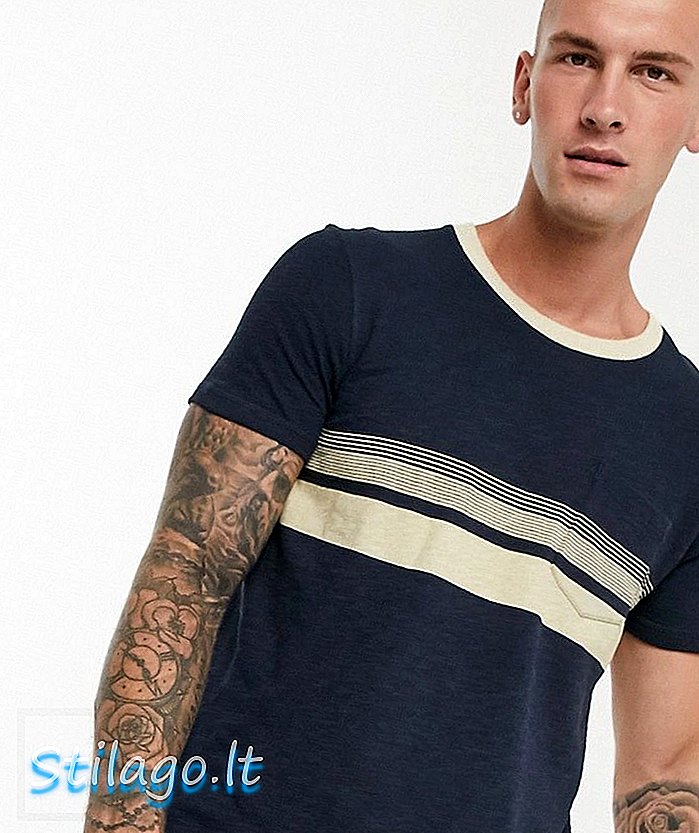 Selected Homme BCI katoenen T-shirt met borstzakje-Blauw