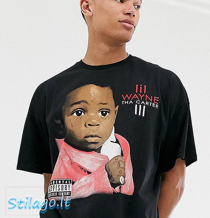 ASOS DESIGN Tall Lil Wayne overdimensioneret t-shirt-sort