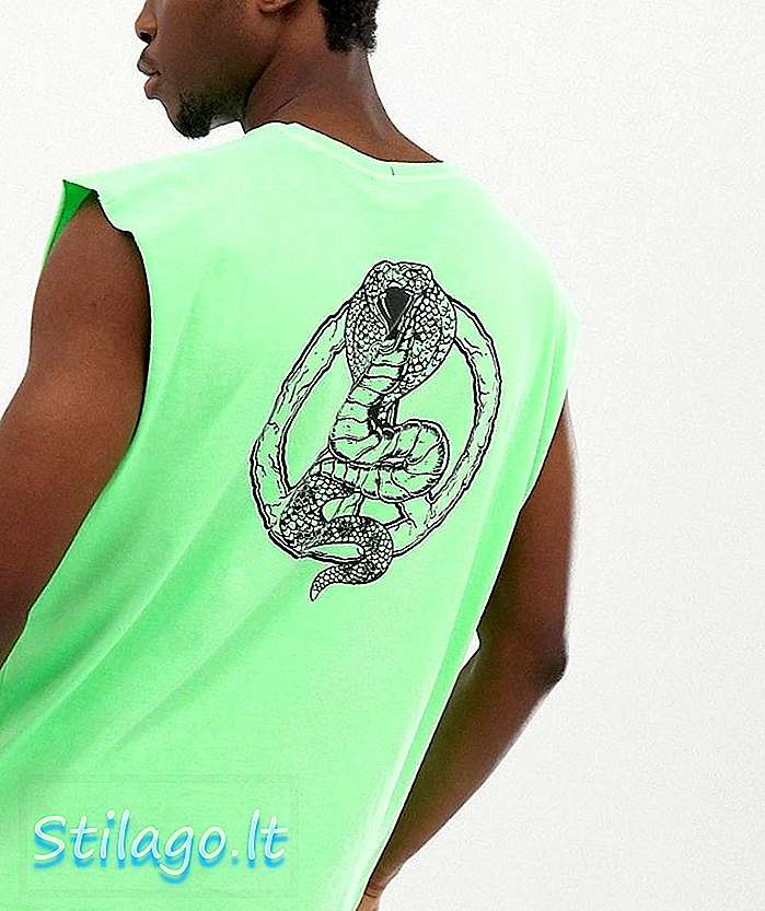 ASOS DESIGN - Oversized hemd in gewassen neon met pythonprint - geel