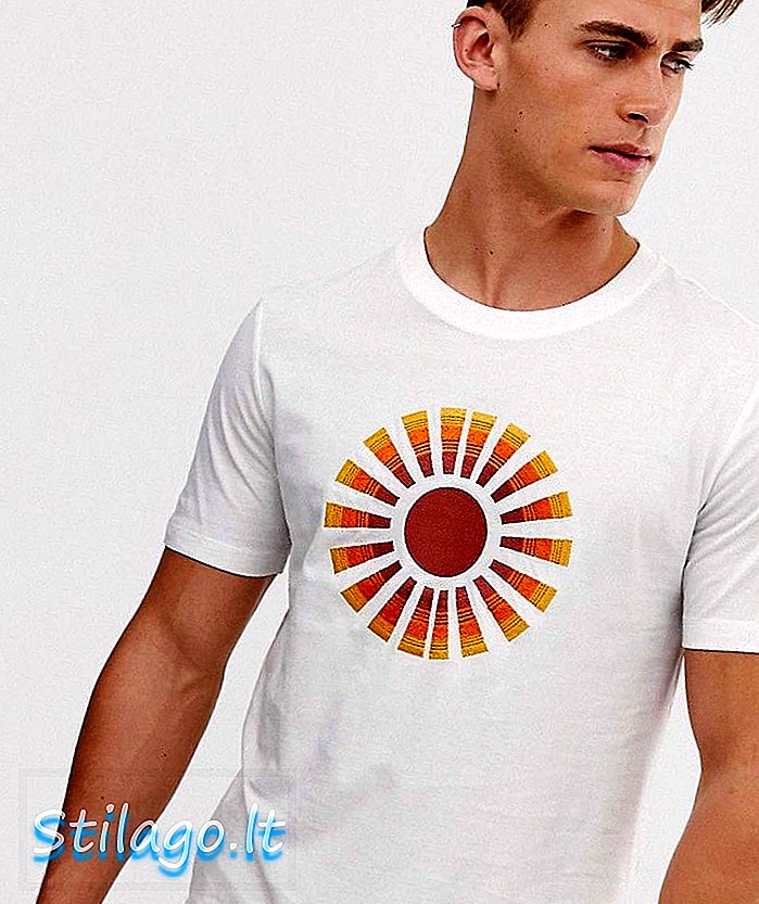 Hymne solsken broderad t-shirt-vit