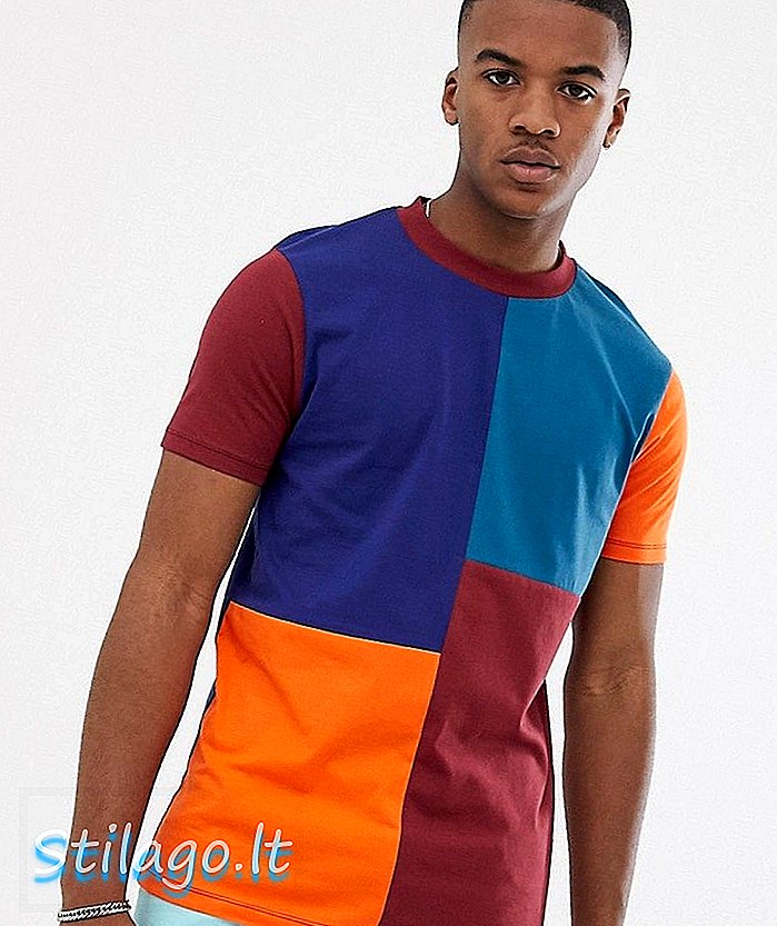 Koszulka ASOS DESIGN z patchworkowym kolorowym blokiem Multi