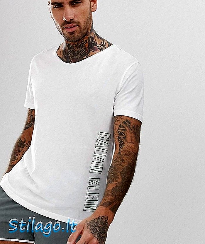 Calvin Klein Intense Power logosu t-shirt beyaz