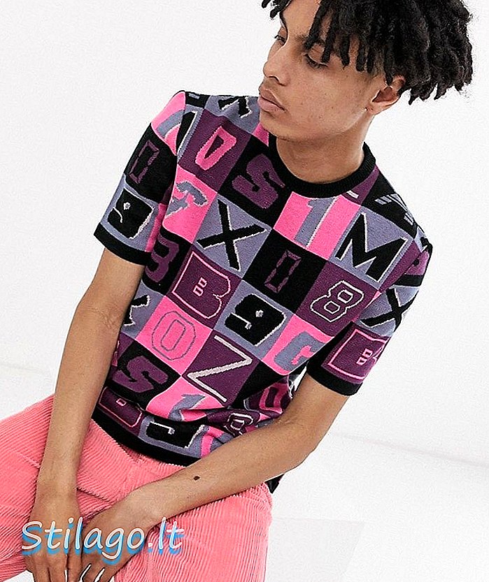 „ASOS DESIGN“ megzti marškinėliai raidės formos rožinės spalvos