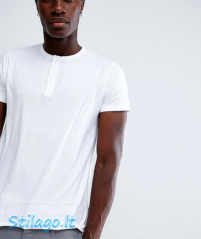 French Connection Henley Neck T-Shirt-White