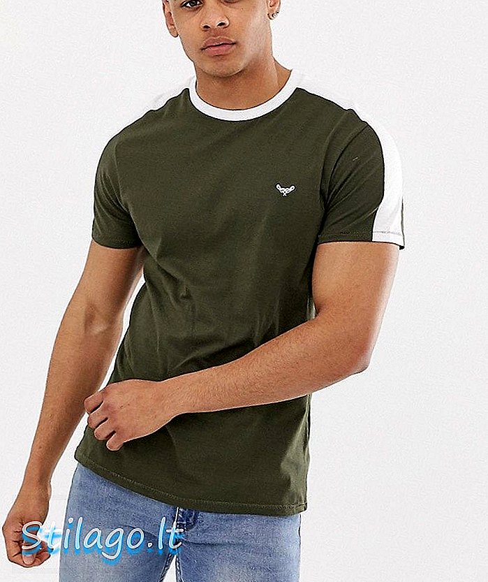 Camiseta panel rayada-Verde