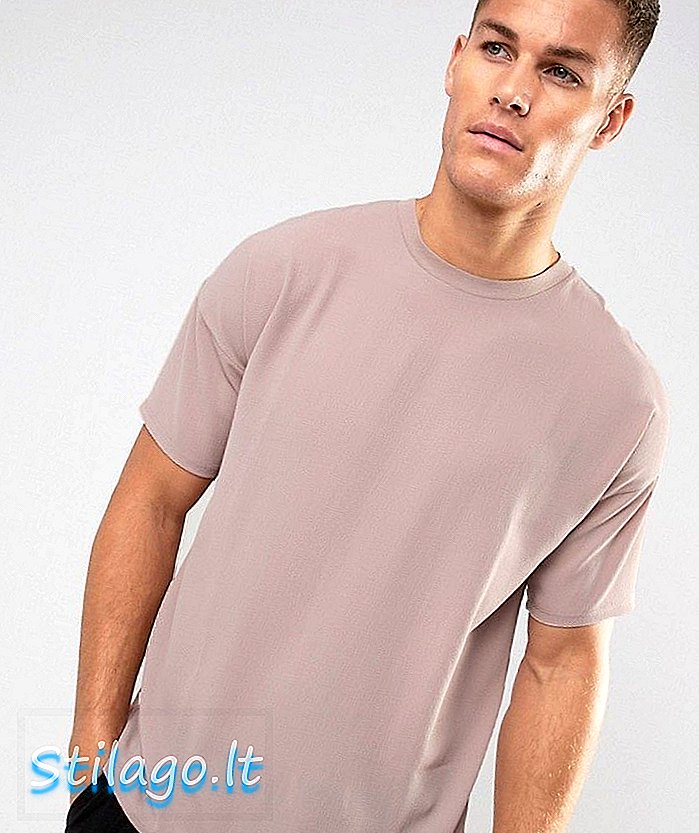 Μεγάλο μπλουζάκι ASOS σε υφασμένη κρέπα σε ροζ χρώμα