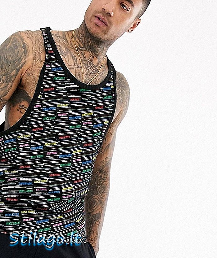 Night Addict allover print vest-Black