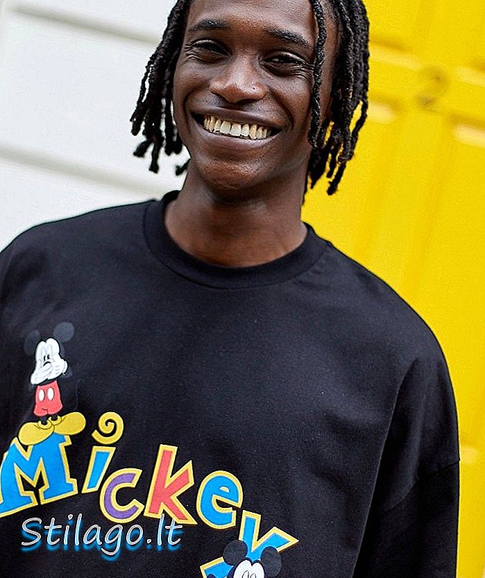 Голяма тениска ASOS DESIGN Mickey с ретро принт-черна