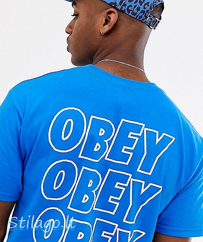 Тениска на Obey Jumbled Eyes в синьо