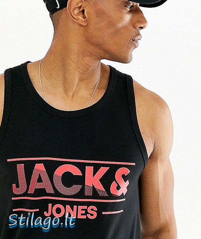 Rompi tangki logo Jack & Jones Core berwarna hitam