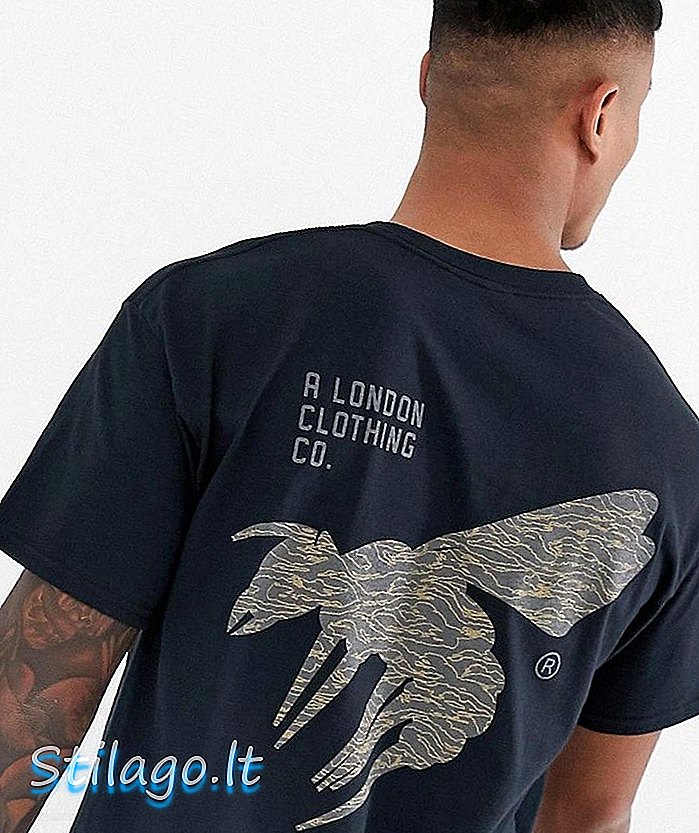 Una camiseta con estampado de avispa camuflada de Londres en talla extragrande-Negro