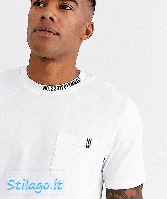 Only & Sons krage detaljer t-skjorte i hvitt