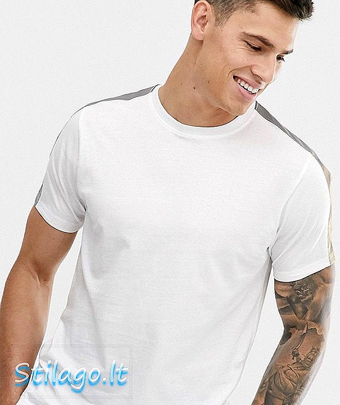 T-shirt Brave Soul z odblaskowym paskiem-biały