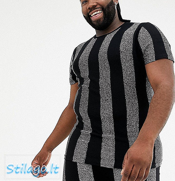 ASOS DESIGN x T-shirt stripe glitter stripe fit Multi-kurus LaQuan Smith Plus