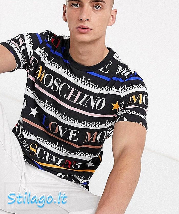 T-shirt Love Moschino allover cinta-Multi