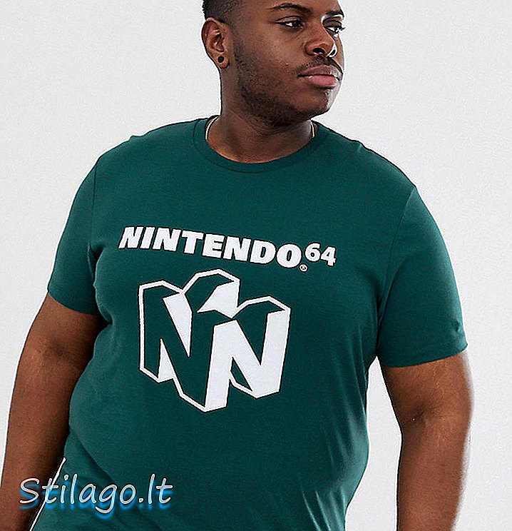 „ASOS DESIGN Plus Nintendo 64“ marškinėliai-žali