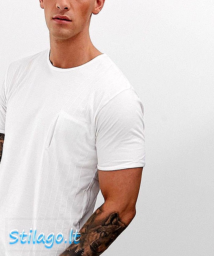 T-shirt girocollo del mastino Ringspun in bianco