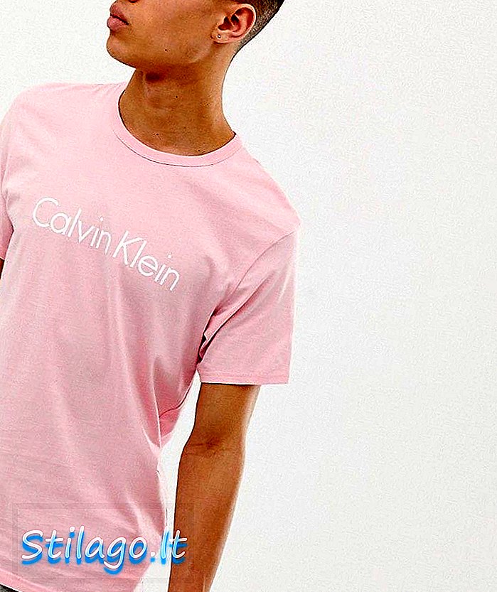 Calvin Klein crew-t-shirt i rosa hals
