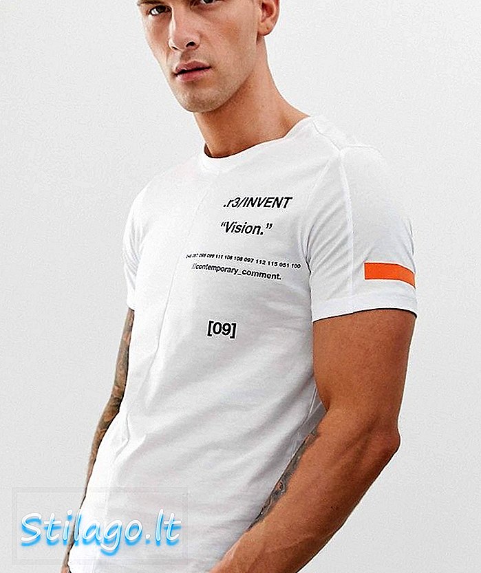 Jack & Jones Core T-Shirt mit Brust- und Ärmeldruck - Weiß