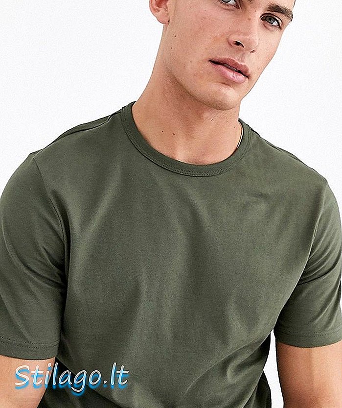 River Island t-shirt slim fit em cáqui-Verde