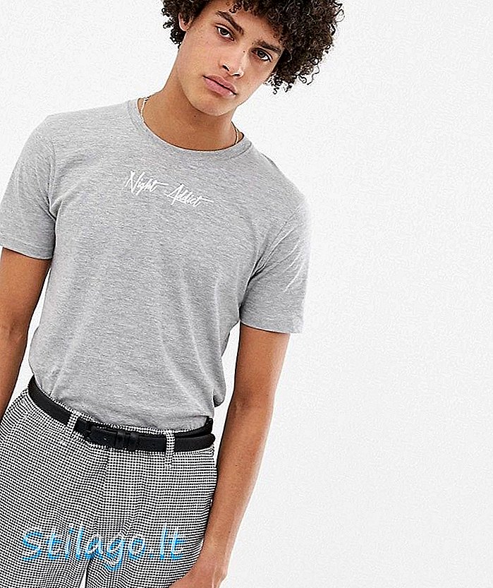 T-Shirt Logo Hict Night Addict Curved-Gray