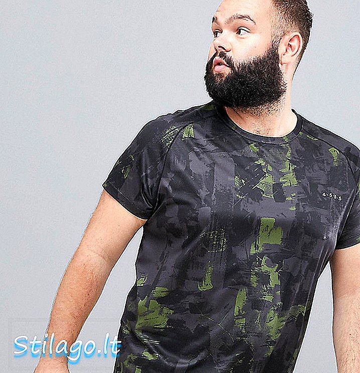 ASOS 4505 Plus - T-shirt met all-over camouflageprint - grijs