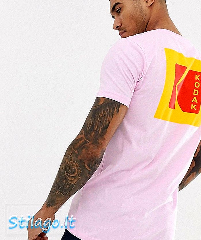 ASOS DESIGN Kodak T-Shirt mit Platzierungsdruck-Pink