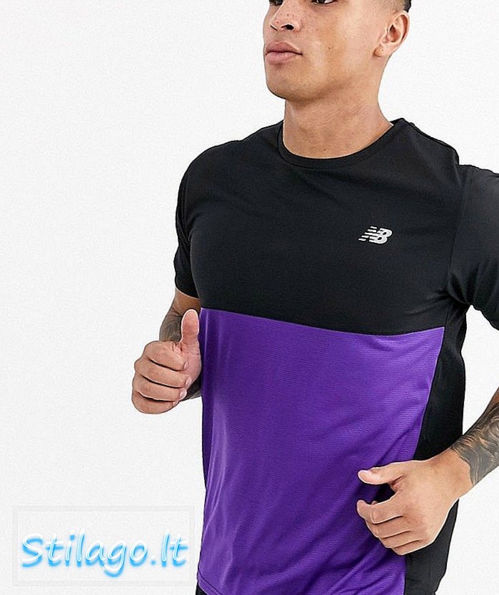 New Balance chạy tăng tốc áo thun khối màu tím