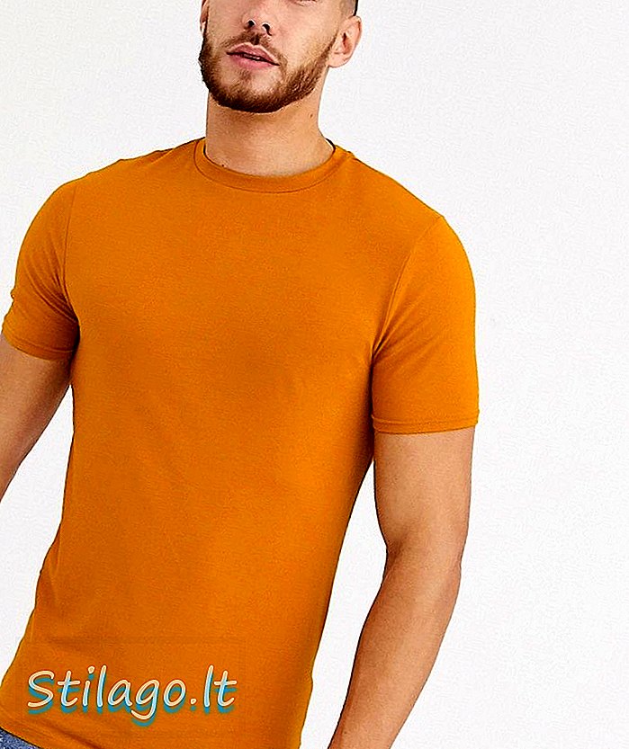 חולצת טריקו עם שריר נהר איילנד בצבע צהוב-ענבר