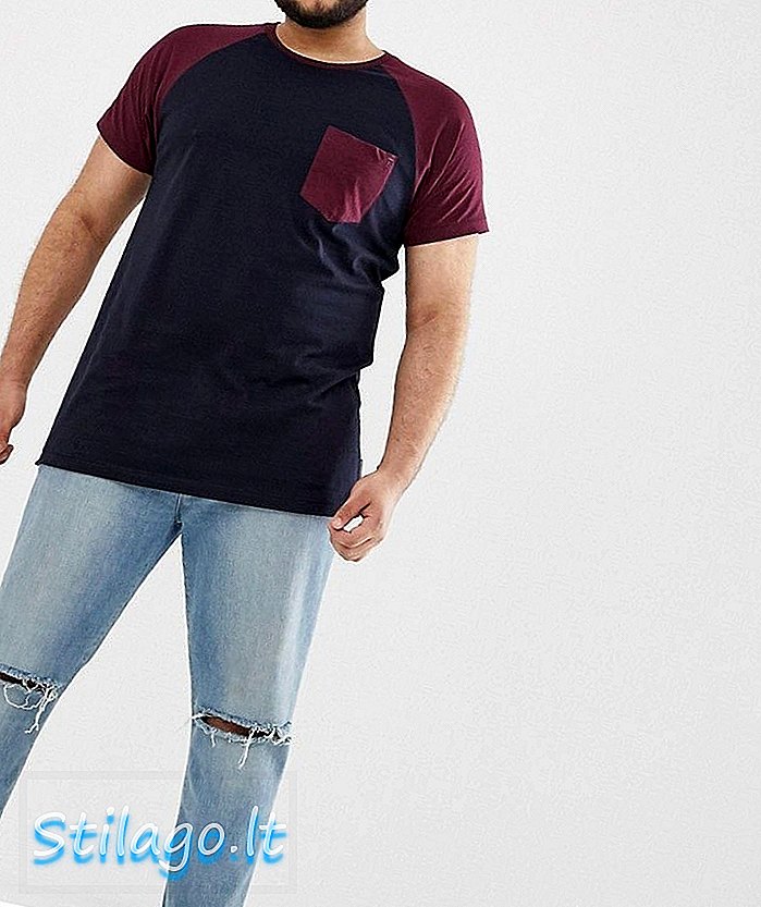 T-shirt raglan French Connection Plus con tasca Multi