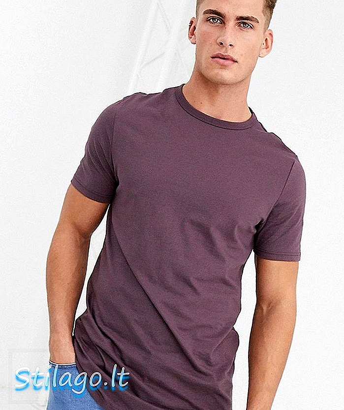 T-shirt hem River River curve berwarna ungu