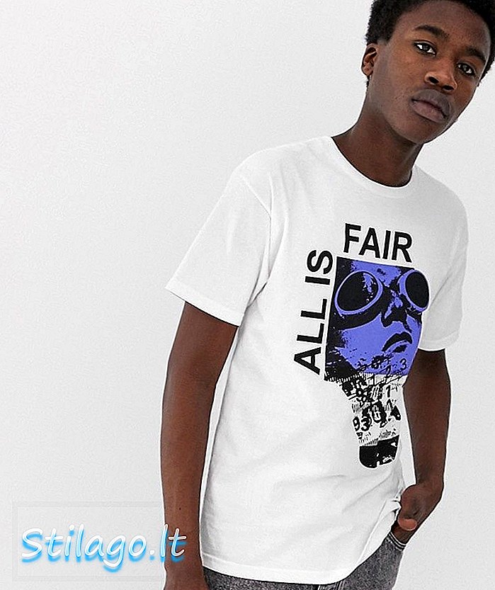 Fairplay All Is Fair t-skjorte med brysttrykk i hvitt