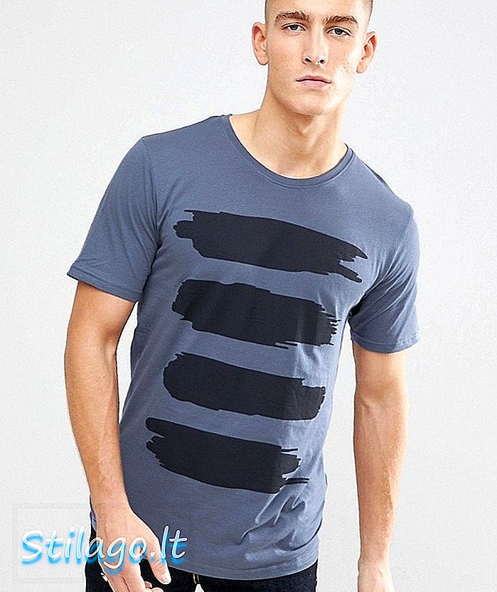 Troy Print T-Shirt-blauw